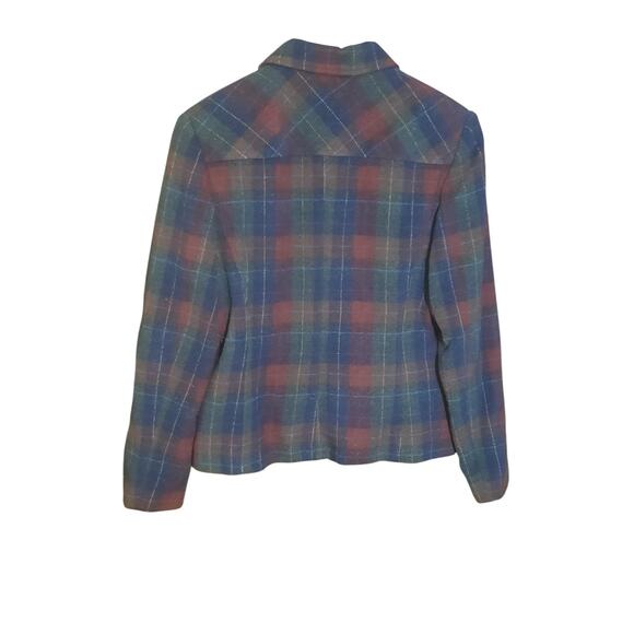 Alanni by DonnyBrook Womens Zip Front Plaid Lined Wool Blend Jacket Size 8 - Picture 2 of 6